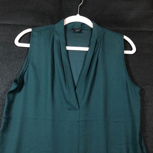 Express Womens Blouse Green V Neck Sleeveless Flowy Stretch Small - Picture 2 of 10